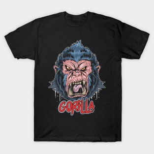 gorilla angry face artwork T-Shirt